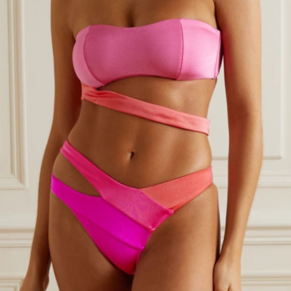 Agent Provocateur Teri Cutout Colorblock Bikini Set Womens 5/US 10 Top & Bottom
